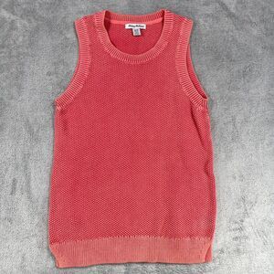 Tommy Bahama Belle Haven Sweater Vest Womens Sz M Coral Knit Sleeveless Pullover